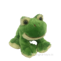 Grenouille en peluche verte accroupie